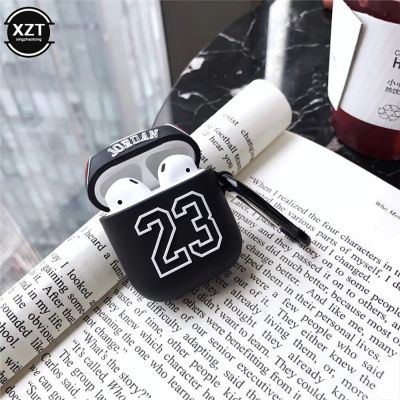 Cartoon No. 23 jersey soft silicone earphone cover  suitable for Apple AirPods 2 protective wireless bluetooth earphone cover Wireless Earbud Cases
