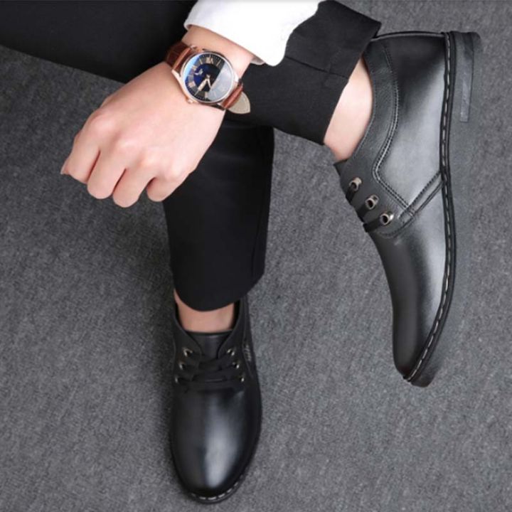 men-formal-shoes-รองเท้าหนังลำลองสำหรับผู้ชายรองเท้ากันลื่นสำหรับผู้ชายรองเท้าทำงานแบบผูกเชือกอังกฤษ