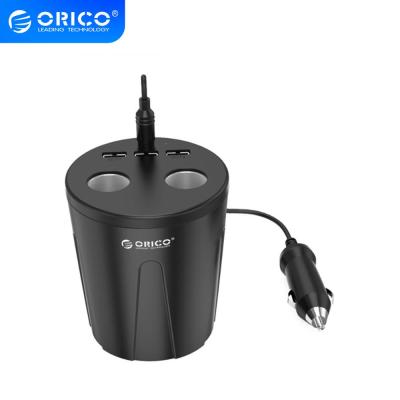 ORICO Car Charger 3 USB +2 Lighter Extension DC5V 7.2A Cup Power Socket Adapter Splitter for Mobile Phone Chargers