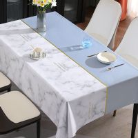 [COD] Benzhi good life tablecloth ins fresh blue waterproof and oil-proof simple cloth one generation