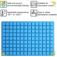 CHUN แม่พิมพ์ซิลิโคนทำลูกอมทรงสี่เหลี่ยมแบบ126สำหรับลูกอมช็อคโกแลตแบบแข็ง