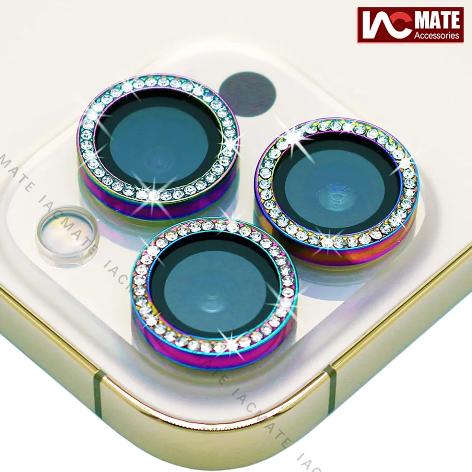 [3+1] for iPhone 14 Pro/iPhone 14 Pro Max Camera Lens Protector Bling, 9H Tempered Glass Camera Cover Screen Protector Metal Ring Decoration