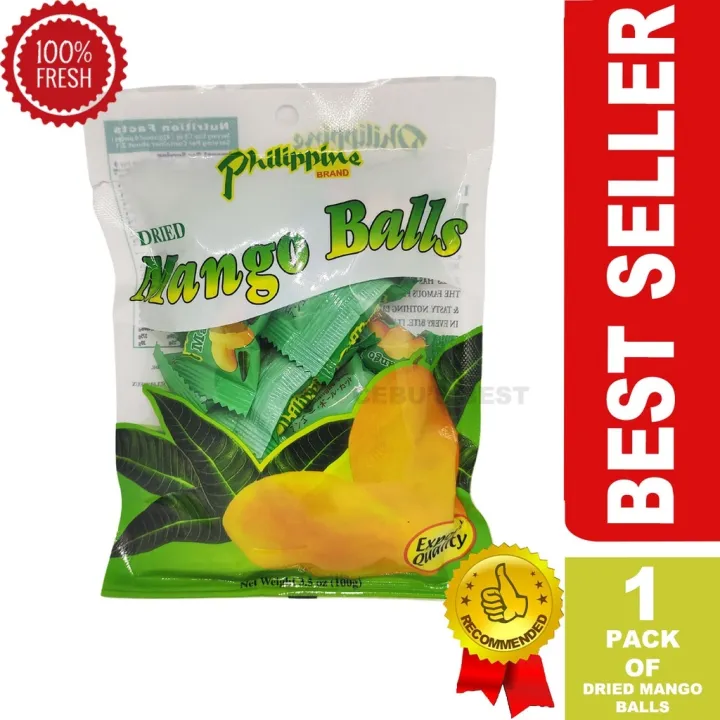 Kuraa DRIED MANGO BALLS 1 Pack 100grams Cebu's Best Seller Pasalubong