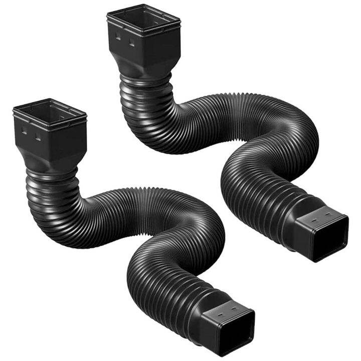 2 Sets Drain Hose Outdoor Trash Downpipe Extender Retractable Gutter