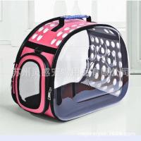 Spot parcel post Portable Foldable Backpack Fashion See through Breathable for Cats and Dogs Diaper Bag Boarding Bag