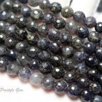 Meihan wholesale natural iolite 8 mm faceted round loose beads genuine stone for jewelry making bracelet design DIY Nails Screws Fasteners