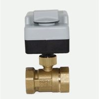 1"  AC220V 2-way Electric Motorized Ball Valve Three-wire Two Control For Air Conditioning  with Manual Switch Valves