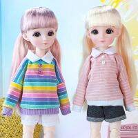 (ร้อน) 16 BJD ตุ๊กตา23ที่สามารถเคลื่อนย้ายข้อต่อทื่อตัดเรียบผมตุ๊กตาสาวกับแฟชั่นเสื้อผ้าถุงเท้ารองเท้า DIY เด็กของเล่นสำหรับแฟนของขวัญ