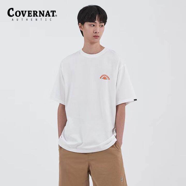 100-cotton-covernat-เสื้อยืดแขนสั้น-คอกลม-พิมพ์ลายตัวอักษร-เรียบง่าย-สําหรับผู้ชาย-และผู้หญิง