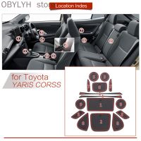 ▣ↂ☏ Rubber Door Groove Mat for Toyota Yaris Cross XP210 2020 2021 2022 Cup Cushion Gate Slot Coaster Inner Dust-proof Sticker Pad