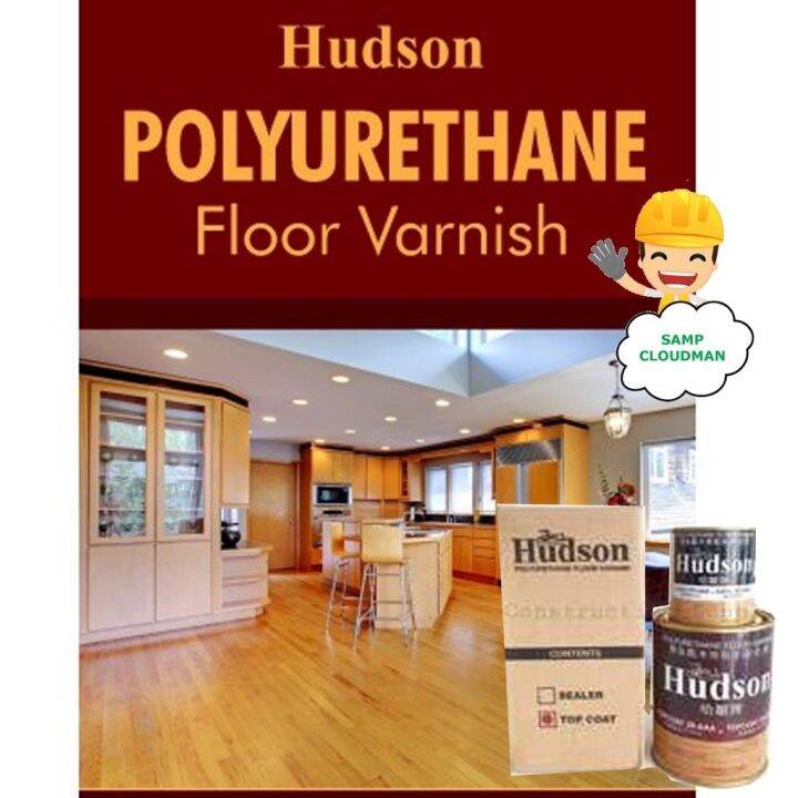 Hudson Polyurethane Floor Varnish TOP COAT / SEALER 1 Liter Set