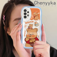 Chenyyka เคส A04s กาแลคซีปลอกสำหรับ Samsung A13 5G ลายหมีวินนี่ขอบคลื่นกันกระแทกแบบใสนิ่มเคสมือถือโปร่งใสลายกล้องถ่ายรูปที่สร้างสรรค์เคสป้องกันซิลิกาเจล