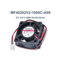 พัดลมทำความเย็นเซิร์ฟเวอร์2เส้นสี่เหลี่ยม MF40202V2-1000C-A99 DC 24V 0.68W 40X40X20มม. ผ่านการทดสอบอย่างดี