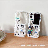 เคสนิ่มลายคลื่นสำหรับออปโป้ไฟนด์ N2 TPU มีจี้รูปตัวการ์ตูนฝาครอบป้องกันคลื่นรูปสุนัขพร้อมจี้