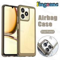 เคสแข็ง Jingsanc สำหรับ Realme C51เคสป้องกันแบบไฮบริดลูกอมใสขอบ TPU นิ่มกันกระแทกเคสใส่โทรศัพท์กันกระแทกเคสกันกระแทก A7-1 C51 Realme