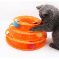 【YF】 Interactive Tower Cat Toy Turntable Roller Balls Toys for Cats Kitten Teaser Puzzle Track Pets Training Supplies Accessories