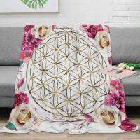 2023 Flower of Life Rose Garden Gold Throw Blanket Warm Microfiber Blanket  Blankets For Beds Home Decor