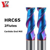 iho﹊﹍  YZH HRC65 End Mill 2 Flutes Carbide Milling Cutter Tools 1 to 20mm Machine