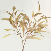 90cm Willow Leaf Eucalyptus Branch The Fall Color Champagne Reddish Brown Flower Arrangement Materials