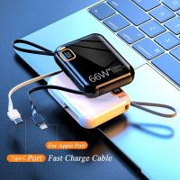 Portable Power Bank 10000mAh PD20W 66W TYPE C Two-way Fast Charger Built in Cables Powerbank for iPhone Xiaomi batterie externe ( HOT SELL) gdzla645