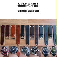 ✼สายนาฬิกา สายหนังวัวแท้ overwrist Side Stitch Leather Straps♤