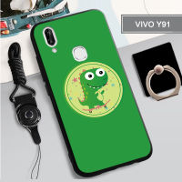 Y91เคสสำหรับ VIVO แบบนิ่ม/เคสโทรศัพท์ Y91i คลุมทั้งหมด2022ใหม่ป้องกันการตกป้องกันรอยขีดข่วนฝามีที่ถือวงแหวนและเชือก