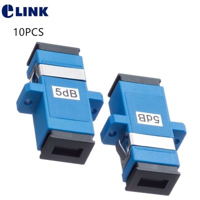 10PCS SC UPC optical attenuator female to female FF fixed adapter type ftth fibra optica connector 2 3 5 7 10 15db blue SM