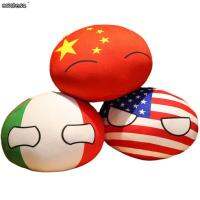 CONTESA น่ารักอิตาลีเกาหลีของขวัญ Countryball USA USSR ลูกบอลขนาดเล็กของเล่นพวงกุญแจตุ๊กตาผ้าโพลันบอลของเล่นจี้ตุ๊กตาลูกบอลประเทศของเล่นลูกบอลประเทศ