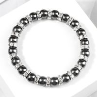 Natural Hematite Beads Bracelets Men No Magnetic Health Protection Women Jewelry Charm Crystal Stone Stretch Bracelet amp; Bangle