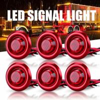 10pcsset Red 34 Round LED Lights Bullet Side Marker Indicator Lamps Accessories For Truck Trailer 12V 24V