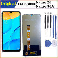 Originla จอแอลซีดีสำหรับ Realme Narzo 20จอแสดงผลที่มีกรอบสำหรับ Realme Narzo 30A จอแอลซีดีหน้าจอสัมผัสศัพท์มือถืออะไหล่ซ่อมเปลี่ยน