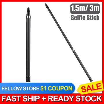 1.5m/ 4.9ft Carbon Fiber Selfie Stick Adjustable Extension Pole