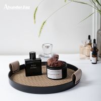 รองเท้าโลฟเฟอร์ Ahunderjiaz Estilo Nórdico Redonda Bandeja De Jósala Estar Cozinha Armazenguro Cosméticos Sundries Placa Decorão Para