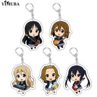 เค-องน่ารัก! อะนิเมะอะคริลิคพวงกุญแจ Hirasawa Yui Mio Tainaka Ritsu Kotobuki Tsumugi Nakano Azusa พวงกุญแจกระเป๋า Charm Llavero-fi9o