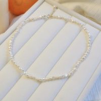 New Fashion Natural Real Baroque Shaped Irregularity 6-7MM Pearl Necklace 925 Sterling Silver Metal Clasp