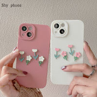 เคสโทรศัพท์ลายดอกไม้ใบไม้3D แบบเกาหลี,เคสป้องกันกล้องแบบนิ่มเรียบง่ายสำหรับ iPhone 13 12 11 Pro Max XS Max XR X 7 8 Plus 13 12 Pro