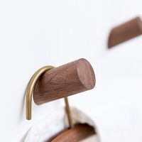 Natural Wood Clothes Hanger Wall Mounted Coat Hook Decorative Key Holder Hat Scarf Handbag Storage Hanger Bathroom Rack