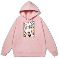 Omg The Surprised Expression Of The Blonde Hoodies Men Cotton Streetwear Loose Oversize Hoody Fashion Warm Couple Pullover Size XS-4XL