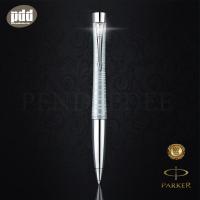 PARKER ปากกาป๊ากเกอร์ ลูกลื่น เออร์เบิน พรีเมี่ยม ซิลเวอร์บลูเพิร์ล - PARKER URBAN VACUMATIC PREMIUM BALLPOINT PEN Silver-Blue Pearl CT