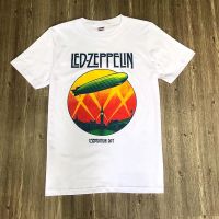 เสื้อยืดผ้าฝ้าย Zeppelin เชิ้ตวงดนตรี มีไฟ Led สีขาว  ND82
