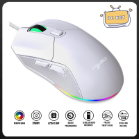 HXSJ Mouse Gaming RGB X300ไฟหลังสายที่เหมาะกับสรีระปุ่ม6เมาส์ตั้งโปรแกรมได้พร้อมเครื่องบันทึกขนาดมาโครและชุดความเร็วล้อ7200 DPI สำหรับพอร์ตคอมพิวเตอร์แบบมินิ