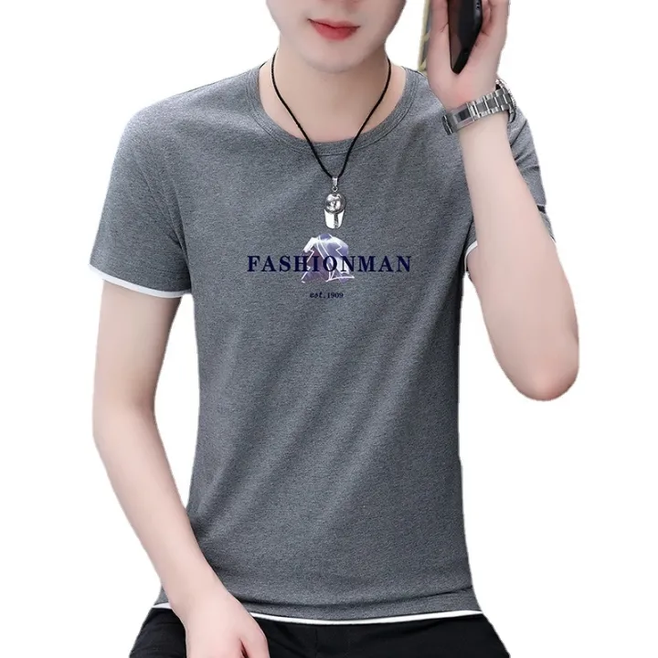 cod-short-sleeved-t-shirt-mens-new-printed-t-shirt-korean-version-of-the-trendy-brand-foreign-trade-large-size-student-advertising