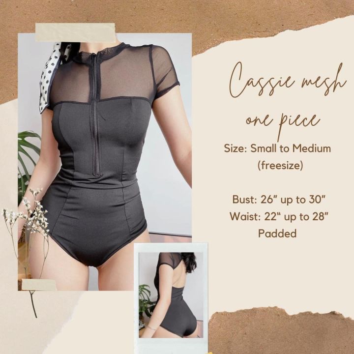 Cassie Mesh One Piece Padded Swimsuit Free Size Can Fit Small To Medium Lazada Ph 