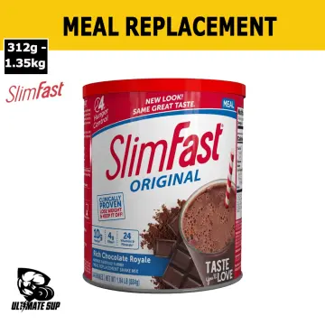 SlimFast Keto Meal Replacement Shake Powder, Vanilla Cake Batter, 12.2 Oz.  Canister (10 servings)