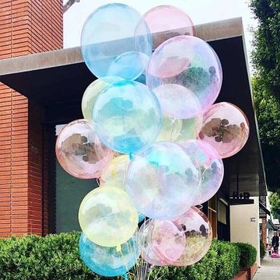 20Pcs/lot 10inch Crystal Bubble Balloons Colorful Transparent Latex Balloons Birthday Party Decor Wedding Summer Helium Globals Balloons