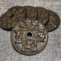 Ancient Chinese copper Coin collectible auspicious Feng Shui brass money Spend money (Wind flower snow moon)1pc / No.1-No.2