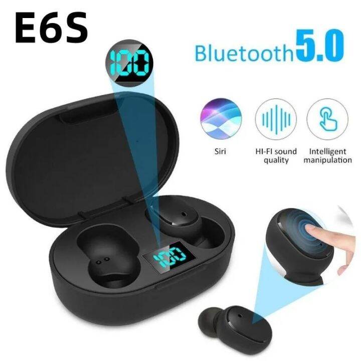 TWS E6S Bluetooth Earphones Wireless Bluetooth Headset Noise Cancelling ...