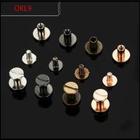 OKL9 10 pcs 5/6.5/8mm DIY ปุ่มผ้า เล็บทองเหลือง หัตถกรรมเครื่องหนัง สกรูยึดสายรัด กลอนเล็บแข็ง สกรูหัวกลม