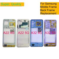10Pcs/Lot For Samsung Galaxy A22 4G A32 5G Housing Middle Frame Bezel Middle Plate Cover With Side Key Replacement