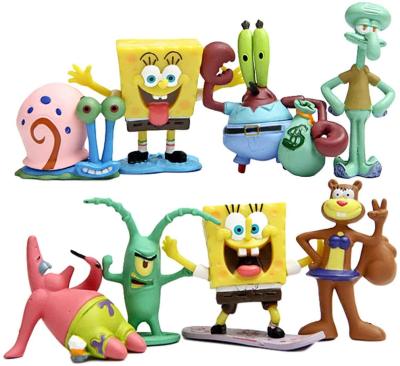 6ชิ้น/8ชิ้น SpongeBob การกระทำรูปฟองน้ำของเล่นของบ๊อบ Squidward,แก้มทราย,แพทริคดาว,นาย Krabs,แพลงก์ตอนที่สมบูรณ์แบบ